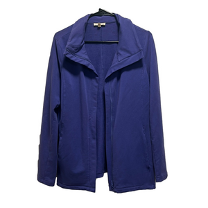 Eileen Fisher Purple Heavyweight Cotton Zip-Up Sweatshirt Size Medium